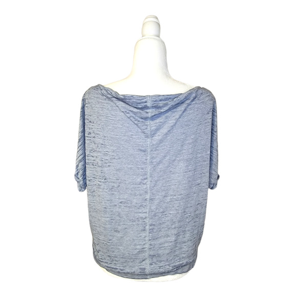 We the Free Cowl Neck Heather Knit Top Half Sleeves Blue/Gray Size Large - Picture 4 of 10